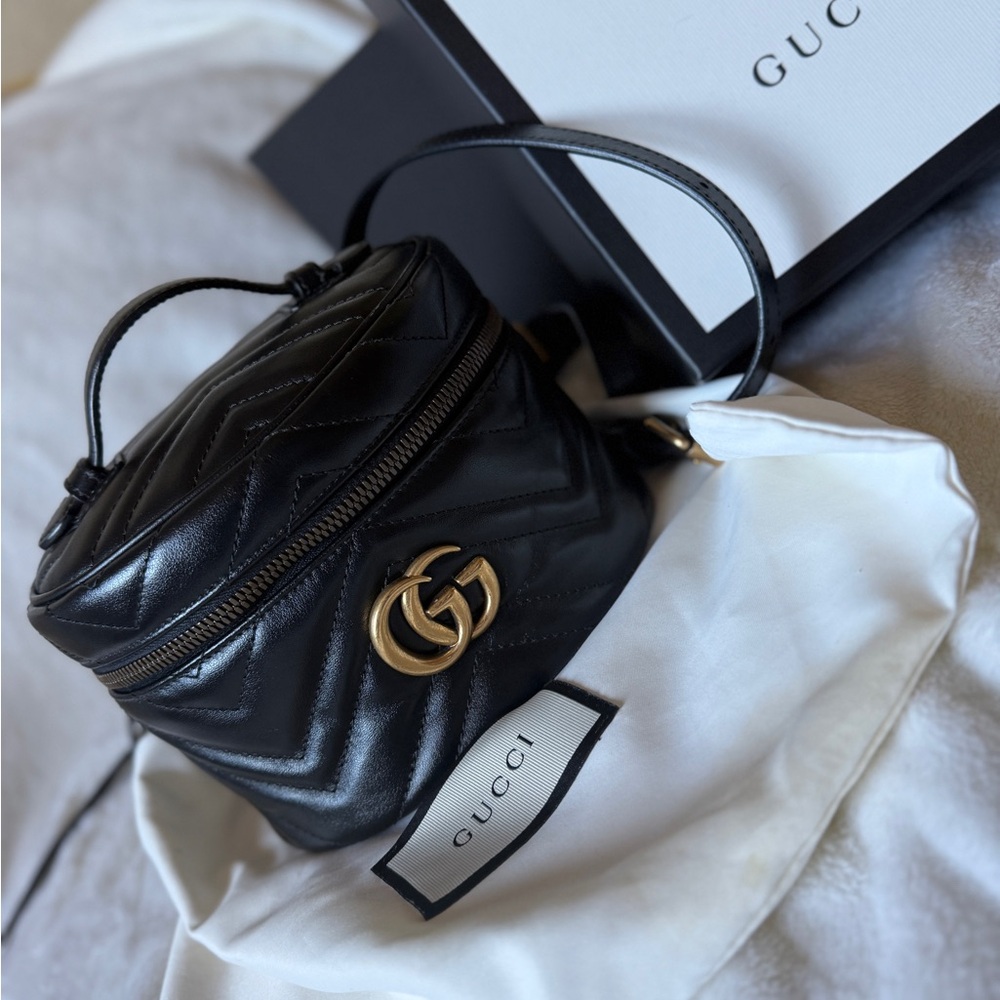 Gucci Black Quilted Leather Cosmetic Case